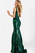 Jovani 40766 V-Neck Geometric Sequin Dress