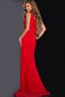Jovani 40783 Plunging Neckline Slit Skirt Corset Dress