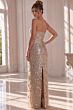 Jovani 40887 Back Slit Strapless Embellished Pageant Gown
