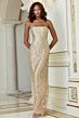 Jovani 40887 Back Slit Strapless Embellished Pageant Gown