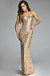 Jovani 40887 Back Slit Strapless Embellished Pageant Gown