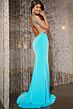 Jovani 40921 Cross-Halter Neckline Beaded Slit Dress