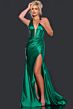 Jovani 41012 Skirt Slit Plunging Halter Corset Dress