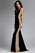 Jovani 42026 Illusion Sides Open V-Back Velvet Dress