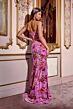 Jovani 42165 Floral Print Strapless Cowl Neck Dress