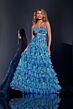 Jovani 42182 Ruffle Skirt Glitter Print Halter Dress