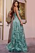 Jovani 42199 Sheer Corset Spaghetti Straps Glitter Dress
