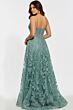 Jovani 42199 Sheer Corset Spaghetti Straps Glitter Dress