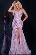 Jovani 42203 Sheer Skirt Glitter Corset Dress