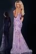 Jovani 42203 Sheer Skirt Glitter Corset Dress