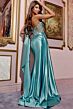 Jovani 42210 Side Tail Sheer Corset Dress