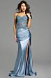 Jovani 42259 Embroidered Corset Slit Skirt Dress