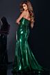 Jovani 42336 Embellished Corset Slit Skirt Metallic Dress