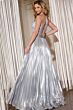 Jovani 42337 Plunging Neckline Pleated Metallic Dress