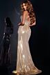 Jovani 42343 Metallic Skirt Embellished Corset Dress