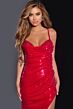 Jovani 42379 Sweetheart Neckline Draped Sequin Dress