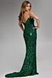 Jovani 42508 High Slit Strapless Embellished Dress