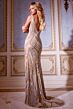 Jovani 42512 High Slit Plunging Neck Embellished Dress