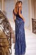 Jovani 42512 High Slit Plunging Neck Embellished Dress