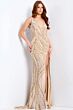 Jovani 42512 High Slit Plunging Neck Embellished Dress