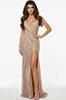 Jovani 42512 High Slit Plunging Neck Embellished Dress