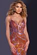 Jovani 42600 Plunging Neckline Bare Back Sequin Dress