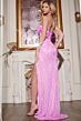 Jovani 42690 Butterfly Beadwork High Slit Strapless Dress