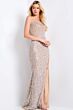 Jovani 42691 High Slit Strapless Embellished Dress