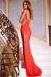 Jovani 42729 Sheer Sides Plunging Neck Glitter Dress