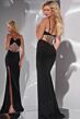 Jovani 42758 Illusion Corset High Slit Dress