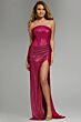 Jovani 43007 Asymmetric Waist High Slit Corset Dress