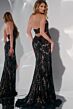 Jovani 43097 Cutout Back Halter Neck Lace Dress
