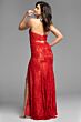 Jovani 43097 Cutout Back Halter Neck Lace Dress