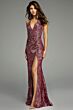 Jovani 43098 Halter Neckline High Slit Lace Dress