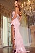 Jovani 43144 Ruffle Slit Ruched Strapless Dress