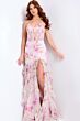 Jovani 43172 Ruffle Skirt Embroidered Corset Dress