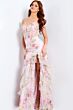 Jovani 43172 Ruffle Skirt Embroidered Corset Dress