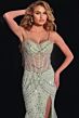 Jovani 43189 Godet Skirt Sheer Corset Embellished Dress