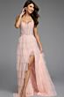 Jovani 43193 Layered Skirt High Slit Corset Dress