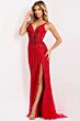 Jovani 43221 High Slit Bare Back Embellished Dress