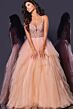 Jovani 43254 Embellished Corset Waterfall Skirt Dress