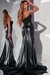 Jovani 43267 Lace Corset Slit Skirt Strapless Dress