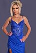 Jovani 43283 Embellished Corset Side Slit Glitter Dress