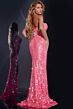 Jovani 43334 Strapless Corset High Slit Sequin Dress
