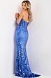 Jovani 43334 Strapless Corset High Slit Sequin Dress