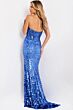 Jovani 43334 Strapless Corset High Slit Sequin Dress