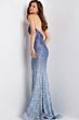 Jovani 43383 High Slit Ombre Lace Strapless Dress