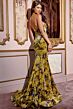 Jovani 43388 Floral Velvet Halter Neck Dress