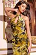 Jovani 43388 Floral Velvet Halter Neck Dress