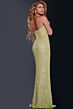Jovani 43442 High Slit Strapless V-Neck Sequin Dress